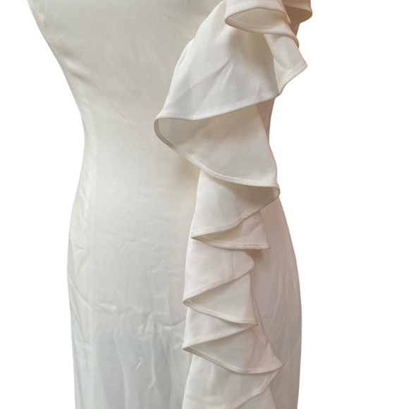 Cinq à Sept Jovette Ivory One-Shoulder Ruffle Gown Size 2 Formal Evening - Picture 7 of 16
